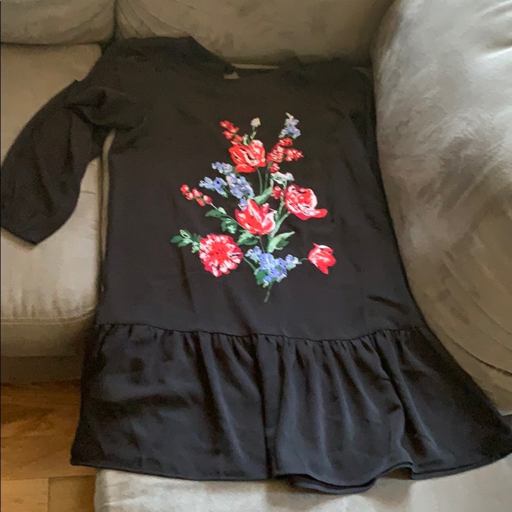 Express Floral Ruffle Hem dress